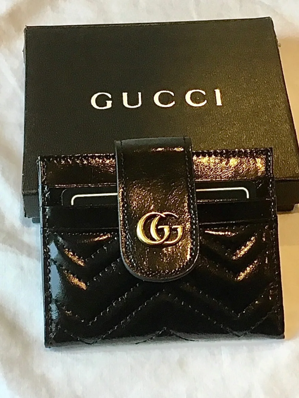 GUCCI SMAL BLACK UNISEX CARDS ORGANIZERS LEATHER WALLET
